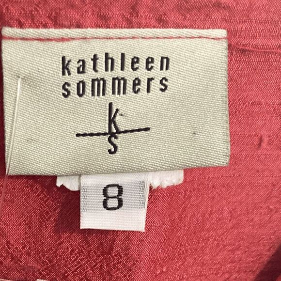 Kathleen Sommers 8 M Coral Pink Silk Blazer Jacket Art to Wear Church Evening - Picture 4 of 9